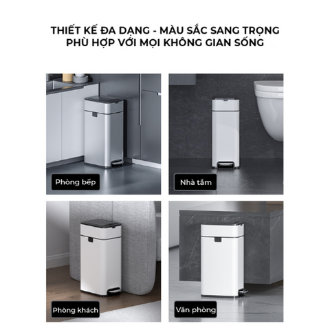 Thùng rác ELPHECO đạp chân mở hai cánh 20L