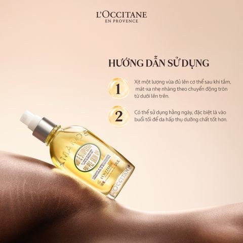 (Chai 100ml) Tinh dầu hạnh nhân L'Occitane Almond Supple Skin Oil Chính Hãng