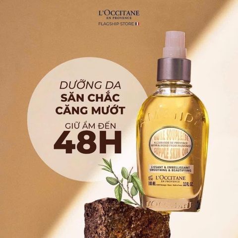 (Chai 100ml) Tinh dầu hạnh nhân L'Occitane Almond Supple Skin Oil Chính Hãng