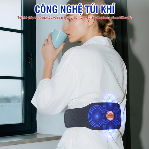 Đai Massage Bụng Rung Nóng Puli PL-518 Kết Hợp Túi Khí Thông Minh - Giảm Mỡ Bụng, Thư Giãn Tại Nhà, Pin Sạc Tiện Lợi