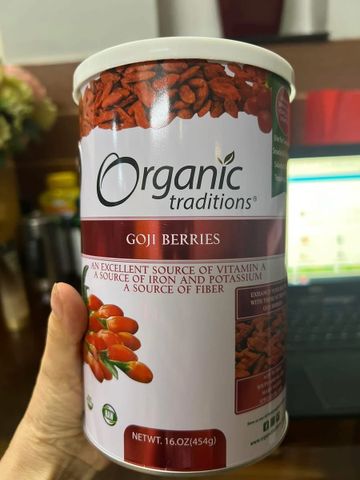 Kỷ Tử Đỏ Hữu Cơ Mỹ 454g - Kỷ Tử Organic Chất Lượng Cao, Không Chất Độc, Dùng Ngâm Rượu, Uống Trà, Dưỡng Nhan 651066
