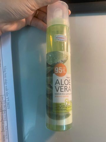 Xịt khoáng dưỡng ẩm da chiết xuất từ lô hội Hàn Quốc Welcos aloevera moisture real soothing gel mist 125ml