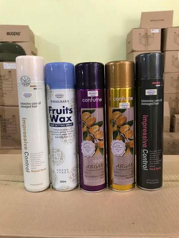 Gôm xịt tóc cứng hương hoa quả Welcos fruits wax hair setting spray 300ml