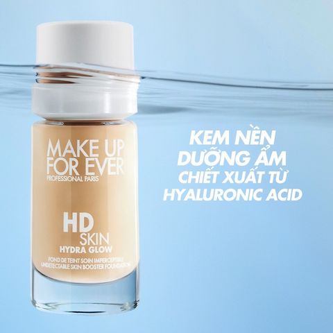 (Tone 1N00) Kem Nền Trang Điểm Make Up For Ever HD Skin Hydra Glow Hydrating Foundation Chính Hãng