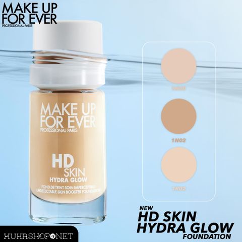 (Tone 1N00) Kem Nền Trang Điểm Make Up For Ever HD Skin Hydra Glow Hydrating Foundation Chính Hãng