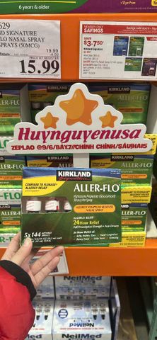 [Hàng air có bill] Set 5 chai Xịt Mũi All-er-Flo Kirkland của Mỹ