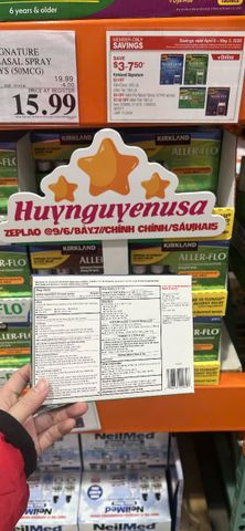 [Hàng air có bill] Set 5 chai Xịt Mũi All-er-Flo Kirkland của Mỹ