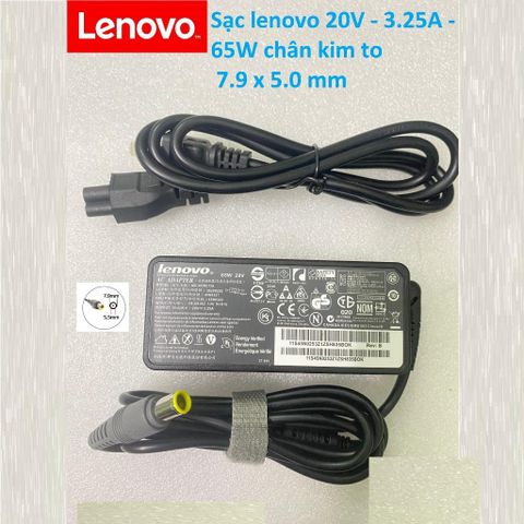 Sạc máy tính Laptop Lenovo 20V - 3.25A / 20V - 2.25A  / 19V - 3.42A Chân Vuông-Chân nhỏ-Chân kim to 651333