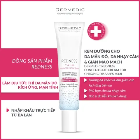 Kem Phục Hồi, Làm Dịu Da Kích Ứng, Giãn Mạch Dermedic Redness Concentrate Cream
