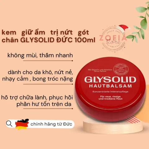 Kem nứt nẻ tay chân GLYSOLID Dành Cho Gót Chân Nứt Nẻ, Khô Ráp xuất xứ Đức