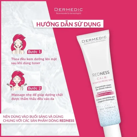 Kem Phục Hồi, Làm Dịu Da Kích Ứng, Giãn Mạch Dermedic Redness Concentrate Cream