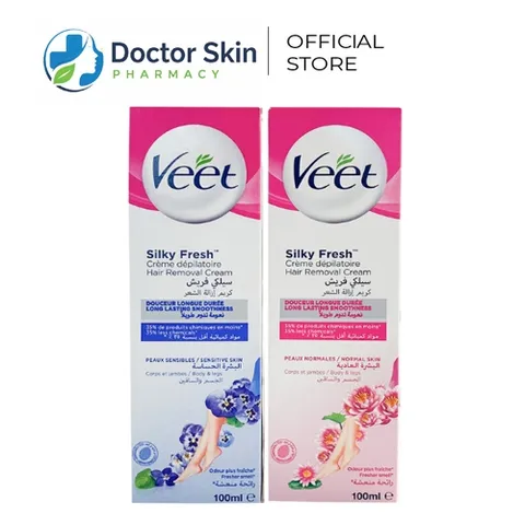 Kem Tẩy Lông Veet Silk & Fresh Nhẹ Dịu An Toàn Loại Bỏ Lông Mịn Màng Tức Thì