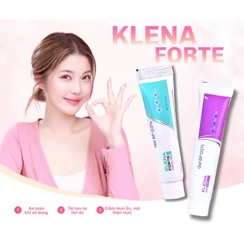 Kem mụn Klena Forte 0.1% 0.3% Hỗ Trợ Giảm Mụn Trứng Cá và Mụn Ẩn Mờ Thâm Căng Bóng
