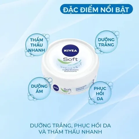 Kem Dưỡng Ẩm Nivea Soft  Dưỡng Ẩm Và Cải Thiện Tình Trạng Khô Da, Nứt Nẻ 200ml