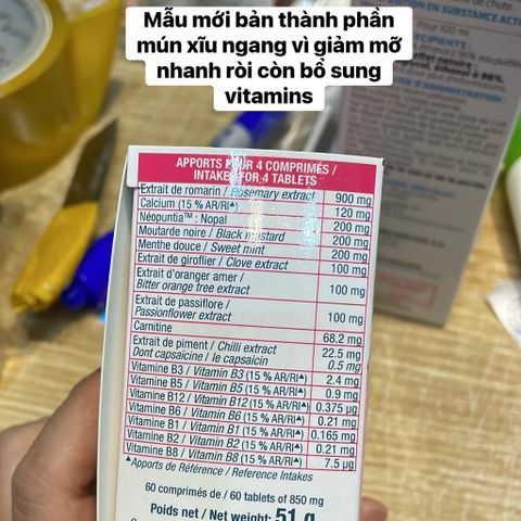 Minci Nov giảm cân bắp ,đùi,giảm mỡ 60 viên Pháp