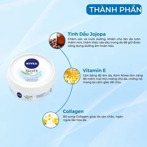 Kem Dưỡng Ẩm Nivea Soft  Dưỡng Ẩm Và Cải Thiện Tình Trạng Khô Da, Nứt Nẻ 200ml