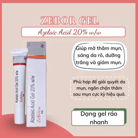 Zebor Gel hỗ trợ mờ thâm, sáng da, đều màu, ngừa mụn trứng cá, cải thiện làn da 15gram