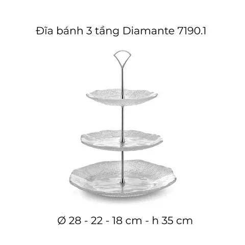 Đĩa bánh 3 tầng Diamante 35cm IVV