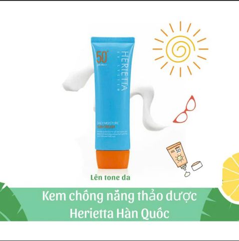 Kem chống nắng hàng ngày nâng tông và cung cấp độ ẩm cho da  herietta daily moisture sun cream 70g