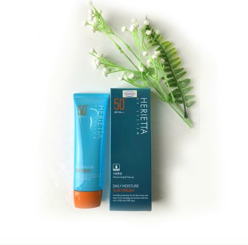 Kem chống nắng hàng ngày nâng tông và cung cấp độ ẩm cho da  herietta daily moisture sun cream 70g