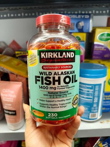 Dầu cá Alaska Kirkland Signature Wild Alaskan Fish Oil 1400mg 230 viên
