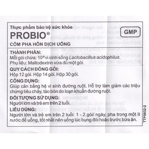 Probio - 14 gói x 1 gram - Vi sinh sống dạng động khô, giúp cân bằng hệ vi sinh đường ruột date 8/2026