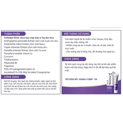 Gel bôi đa năng Nanomax - 20g