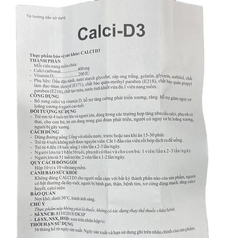 Calci-D3 - 100 viên - hỗ trợ tăng cường phát triển xương, răng; giảm nguy cơ loãng xương ở người cao tuổi