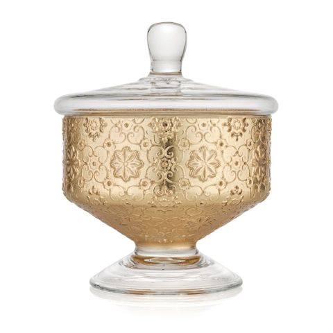 Hũ kẹo IVV Arabesque Gold Leaf 20cm