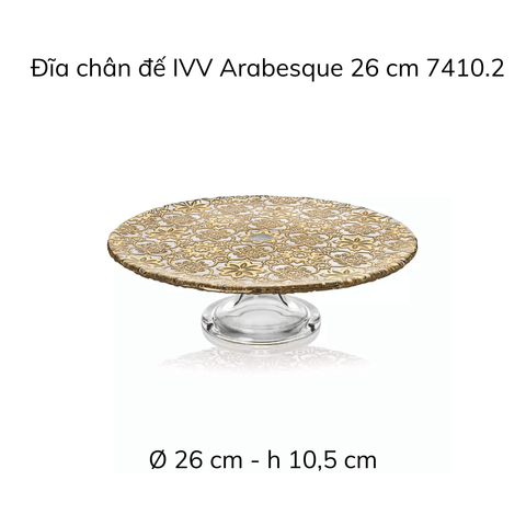 Đĩa chân đế IVV Arabesque Gold Leaf