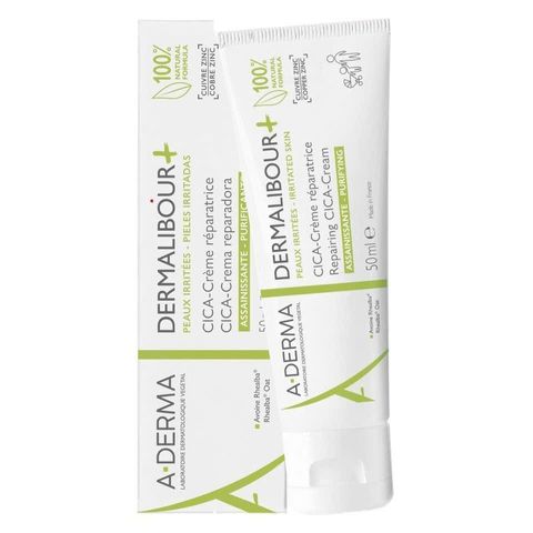 Kem dưỡng làm dịu vùng da kích ứng, ửng đỏ A-Derma DERMALIBOUR+ Repairing Cica-Cream giúp làm dịu và phục hồi da 50ml