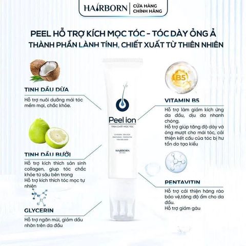 [Chính hãng] Lăn mọc tóc 5in1 HAIRBORN - Tinh chất HAIRBORN mọc tóc ion nano 2 chiều tuýp 60ml.