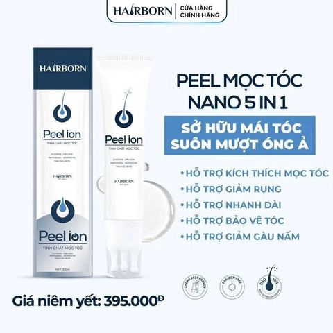 [Chính hãng] Lăn mọc tóc 5in1 HAIRBORN - Tinh chất HAIRBORN mọc tóc ion nano 2 chiều tuýp 60ml.