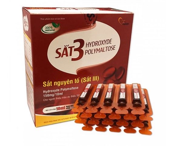 Sắt 3 Hydroxide Polymaltos - ống uống bổ sung sắt nguyên tố - 20 ống x 10ml