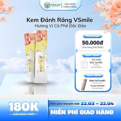 [Hiệu Quả Từ 7-14 Ngày] Kem Đánh Răng VSMILE Vinalink Group 150g - Dùng Cho Cả Gia Đình, Giảm Ê Buốt, Chảy Máu Chân Răng