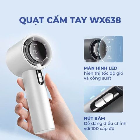 Quạt Tích Điện Wx638, 100 Tốc Độ Gió 