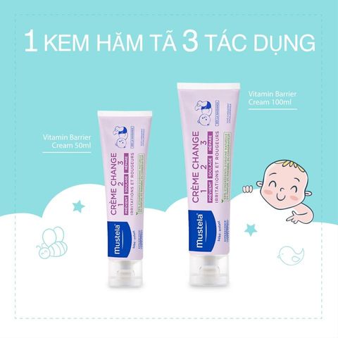 Kem Chống Hăm Tã Mustela - Kem Dưỡng Da Vitamin Barrier Cream 50ml Cho Trẻ Sơ Sinh, Ngăn Ngừa Và Phục Hồi Da Nhạy Cảm