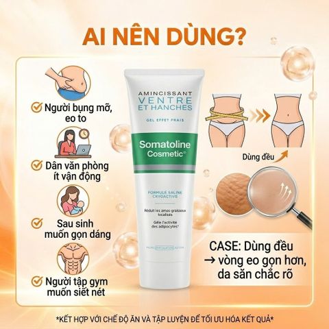 Kem Giảm Mỡ Bụng Và Hông Somatoline Cryogel 250ml - Hiệu Quả Giảm Cân, Da Săn Chắc Với Nguyên Liệu Tự Nhiên 95%