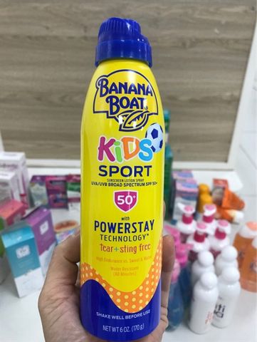 Xịt Chống Nắng Banana Boat Kids Sport SPF50+ 170g – bảo vệ da trẻ em