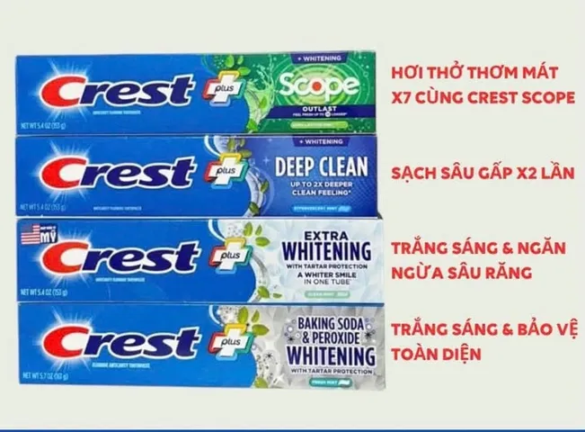 Kem đánh răng Crest 3D White 93g sạch răng hằng ngày