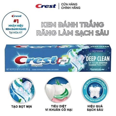 Kem đánh răng Crest Deep Clean 153g sạch sâu