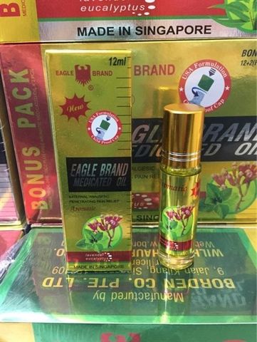 Hộp 12 chai dầu gió dạng lăn hương hoa oải hương Lavender 12ml (màu vàng) – hỗ trợ giảm đau đầu, thư giãn