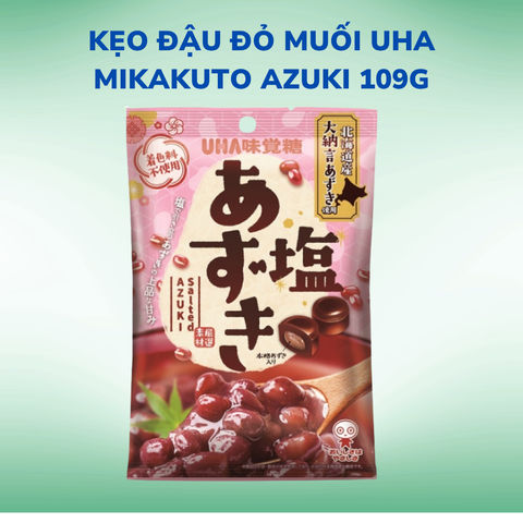Kẹo đậu đỏ muối UHA Mikakuto Azuki 109g