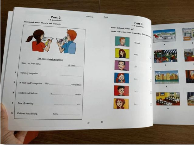 Cambridge English SMF in gộp 1-4 khổ ngang - Có đáp án file nghe
