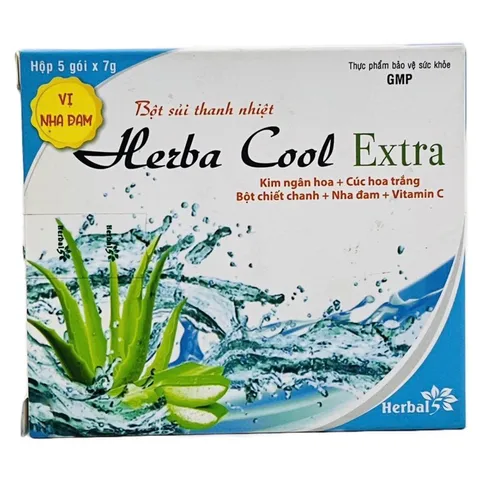 Bột sủi/nước mát thanh nhiệt Herba Cool Extra, vị Nha đam và Bắp