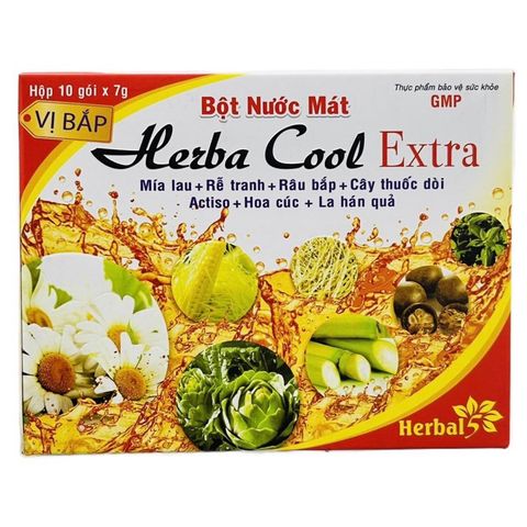 Bột sủi/nước mát thanh nhiệt Herba Cool Extra, vị Nha đam và Bắp
