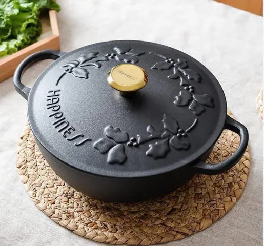 NỒI - CHẢO GANG HAPPINESS 23CM DÂY HOA - PHIÊN BẢN LIMITED