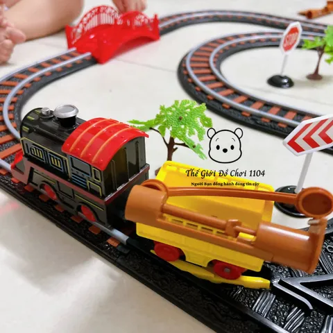 Đồ chơi lắp ráp đường ray tàu hỏa cho bé cỡ lớn dùng pin có nhạc giúp bé phát triển tư duy logic dành cho bé 3 tuổi