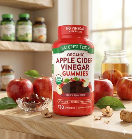 Kẹo dẻo giấm táo Nature’s Truth 120 viên - Hỗ trợ tiêu hóa, giảm cân, không chứa hương liệu nhân tạo, NON-GMO