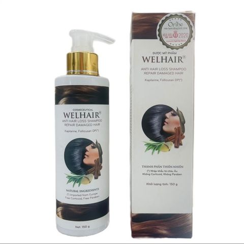 Dầu gội ngăn rụng tóc, phục hồi hư tổn Welhair - 150gram